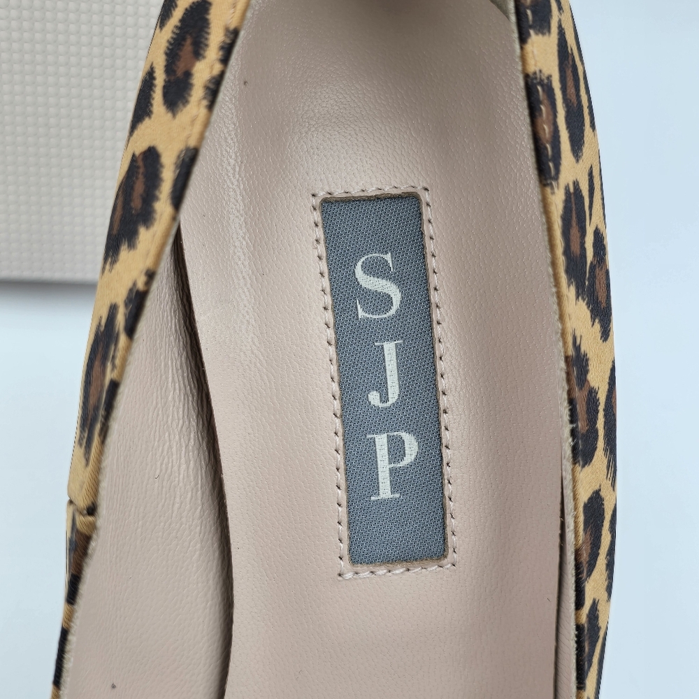 NIB SJP Sarah Jessica Parker Fawn Leopard Satin High-Heel Pumps, Italy35.5/US5.5 - Picture 4 of 16
